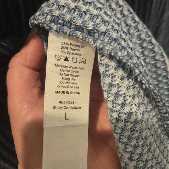 NWT - Lularoe Large Kristen - blue gray stripe - waffle knit - Picture 7 of 7